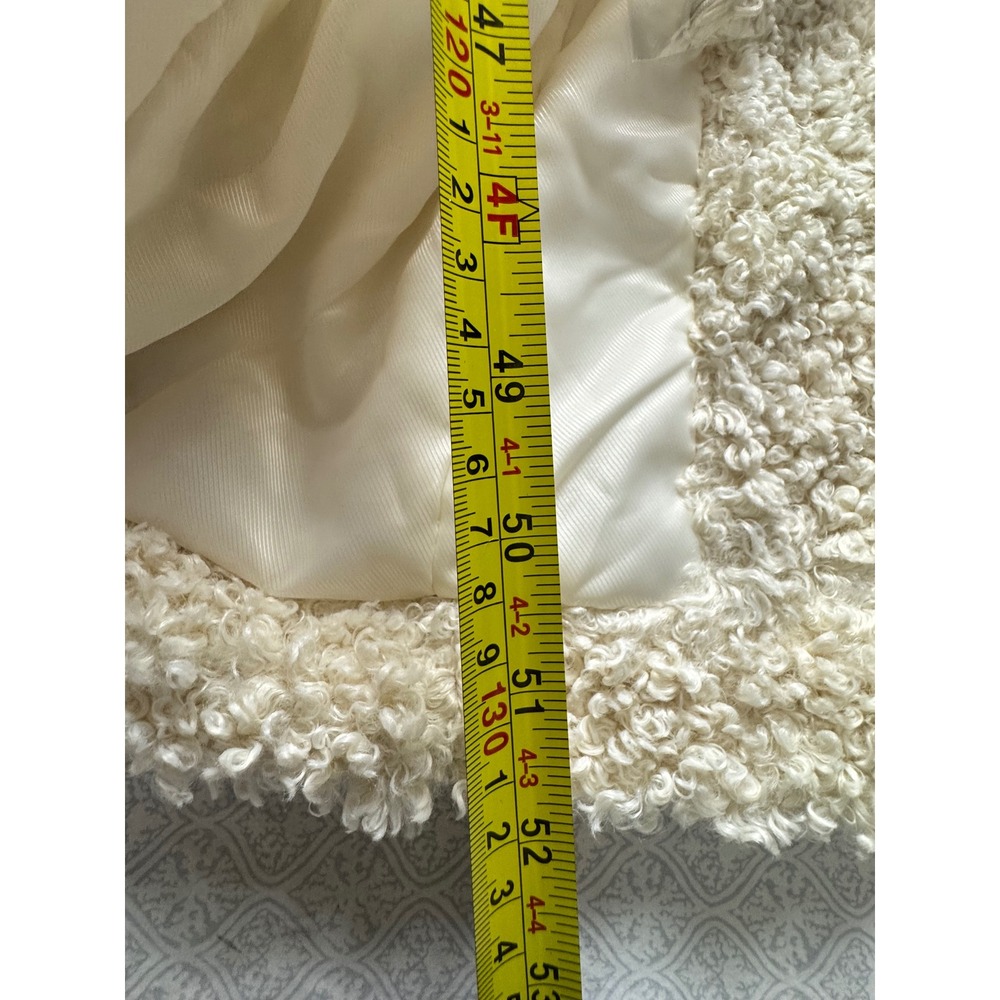 Oh Polly Cream Teddy Borg Faux Fur Longline Maxi Coat XS Ivory NWT - Picture 8 of 12